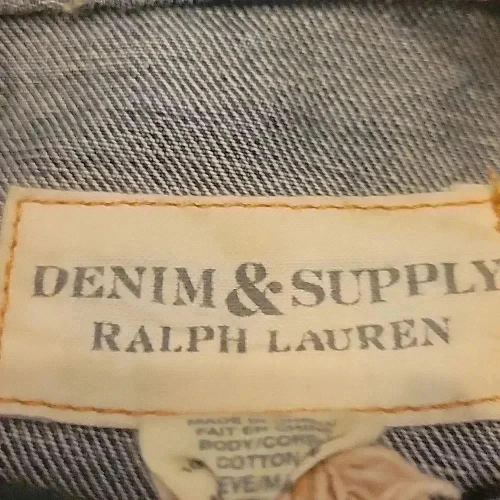 Ralph Lauren Denim & Supply Distressed Jacket Camoflouge Colorblock Sleeves M - Picture 10 of 13
